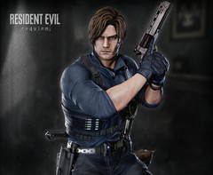 Custom 3D Printed Leon S. Kennedy Figure RE9 (25cm) Hand-Painted Resin Statue