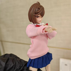 Painted 1/12 DAN DA DAN Ayase Momo Head Carving For 6″ Romankey Figure Body