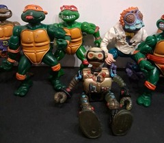 Vintage TMNT Mixed Lot of 11 Playmates 1990s Baxter Fugitoid Rat King & MORE! *G