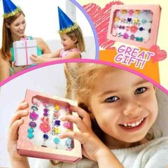 24 pcs PinkSheep Little Girl Jewel Rings in Box, Adjustable Girl Play pink sheep