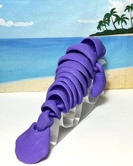 3D Printed Manatee, 9″ Full Articulated Manatee with Stand, Stress Relief Toy