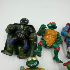 Vintage TMNT Action Figure Lot Playmates Dark Turtle Samurai Leo Sewer Swim Raph