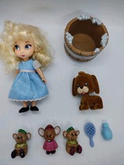 DISNEY STORE 8pc Animators Collection CINDERELLA 5″ toddler doll mice set