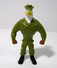 Vintage B Little Bald Eagle Head Soldier PVC Figure Army Military