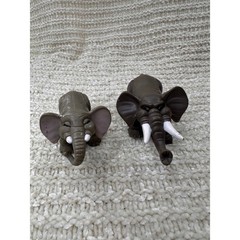 Fisher Price Elephant Figures Vintage 1995 Safari Animal Kids Toy Brown Lot of 2