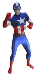 Captain America Zappar Adult Costume Morphsuit Medium