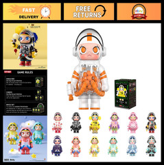 Blind Box Figures – POP MART Mega Space Molly 100% 2-B, Random Design Collectibl
