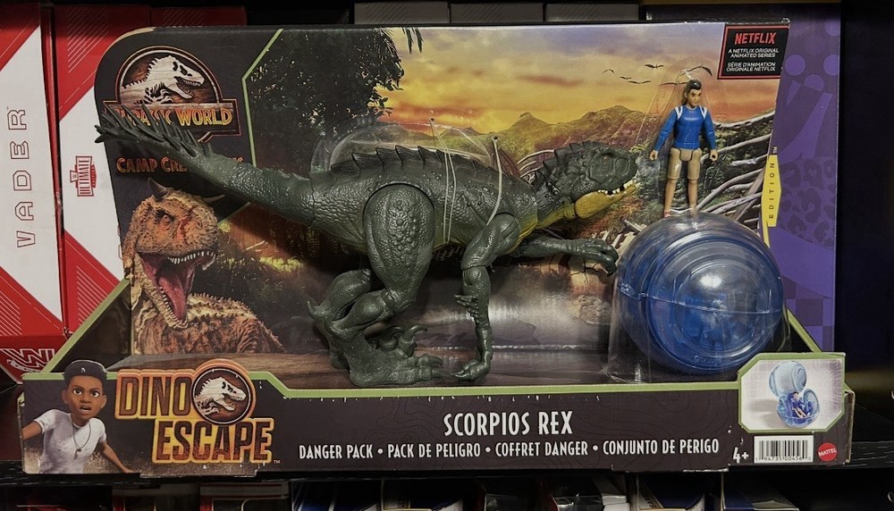 Jurassic World Park Camp Cretaceous Scorpios Rex Danger Kenji Gyrosphere Figure