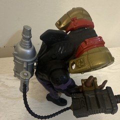 Street Shark Action Figure w/ Backpack Jetpack Tank & Gun (Black/Purple/Silver)