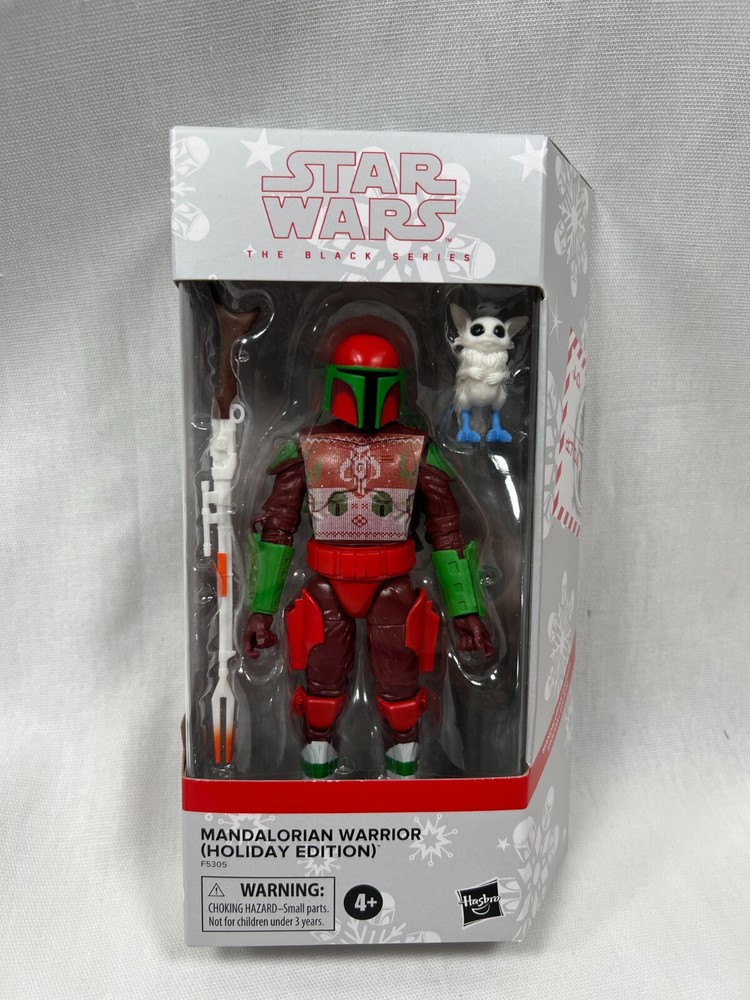 Hasbro Star Wars Mandalorian Warrior Holiday Edition Black Series NEW/SEALED
