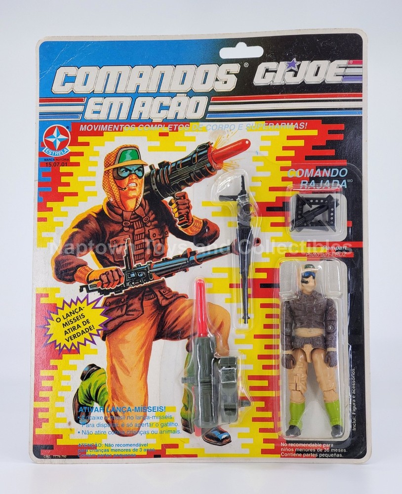 GI JOE COMANDOS EM ACAO COMANDO RAJADA RAMPART FIGURE MOC SEALED BRAZIL ESTRELA