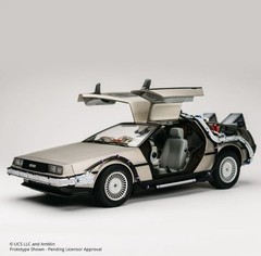 Tomy 1/10 Die Cast Back to the Future DeLorean Time Machine w/ Einstein Flames