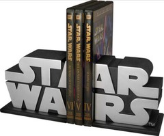 GENTLE GIANT STAR WARS LOGO CELLECTIBLE BOOKENDS SILVER 2010 BORDERS NEW *US*