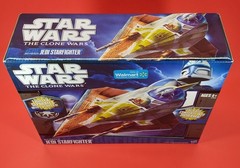 Star Wars 3.75″ Clone Wars Kit Fisto’s Jedi Starfighter TCW Walmart New Complete