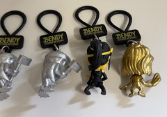 Bendy And The Dark Revival Backpack Clip Key Chain & Figure Lot of 6 Gift