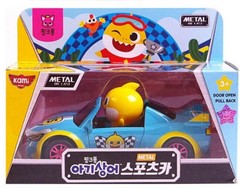 Pinkfong Baby Shark Metal Sports Car Pull Back Door Open Die Cast