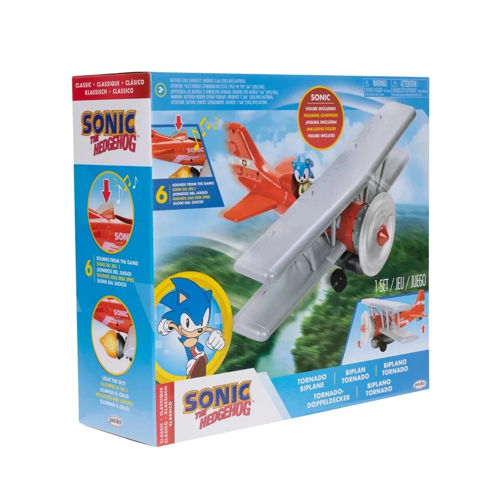 Sonic the Hedgehog Tornado Biplane Playset with Sounds & Motorized Propeller NIB