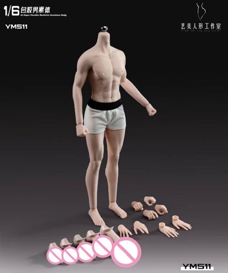 YM511M 1/6 Male Bodybuilding Action Figure Body 12in Muscle Soldier Model Figure