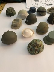 1/6 Scale Military Helmet Cap Hat Cover Plastic Fabric Large Lot of 18