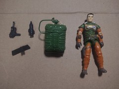 GI Joe 1990 Sky Patrol Altitude With Parachute Gun, Mortar Round, No Helmet