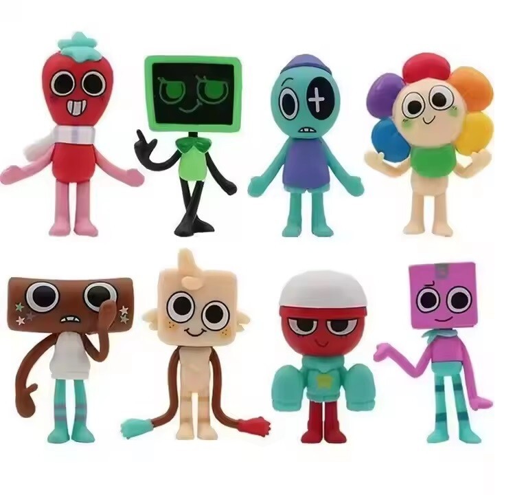 8pc/Set PVC 3 1/2 inch Dandy’s World Figure Toys Dandy Vee Sprout Astro