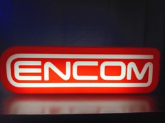Retro Tron ENCOM logo lightbox sign for vintage style tron collection display