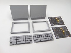 Custom 1:12 Scale Control Room Mission 4pc Radar Monitor TYPE2 Diorama Prop Set