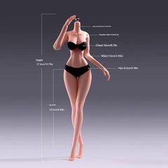 YM503 1/6 Large Breast Thin Waist Girl 12″ Female Action Figure Body Hands Foot