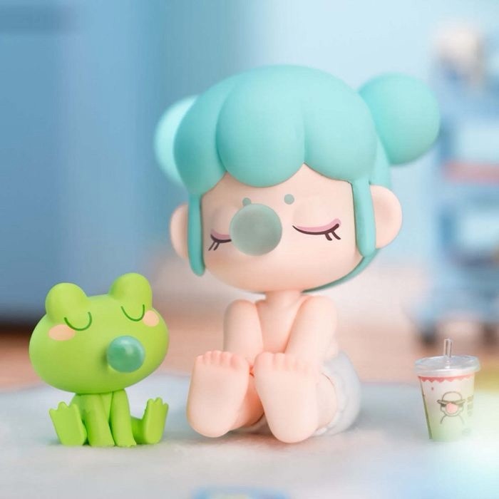 Baby Nanci Confirmed Vibrant Cyan Vinyl Figure With Frog