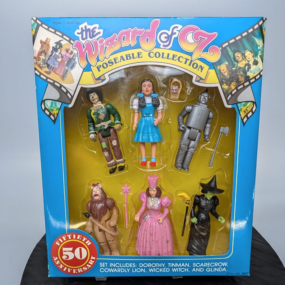 Turner Wizard of Oz 3.75â Action Figure Toys 50th Anniversary 1988 89 Lot x 6
