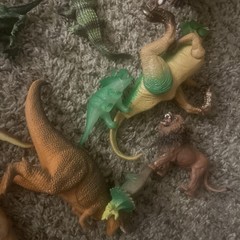 Large Mixed Lot of 41 Vintage Dinosaurs Lion animals Toys Figures 3” To 9” Dinos