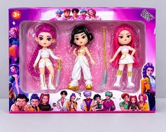 NEW KPOP Demon Hunters HUNTRIX Rumi, Zoe, & Mira Dolls/Action Figures Box Set
