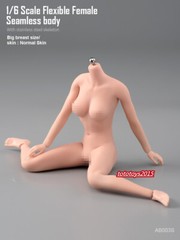 US STOCK 1:6 Flexible Seamless Normal Skin Large Bust Breast Female Figure Body