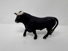 Schleich Retired 2017 Black Bull White Horns Farm Animal Figure