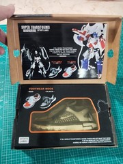 Bootleg Megatron Optimus Prime Transforming Black Basketball Sneaker Shoes Box