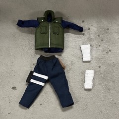 PB-KAK-SET: 1/12 Naruto Kakashi Custom Fabric outfit Set for 6″ Slim body