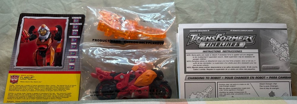 🔥RARE Transformers 2005 Botcon Exclusive Souvenir FLAREUP Complete Sealed🔥