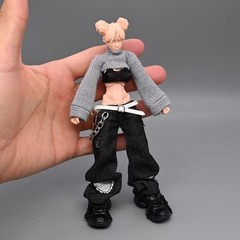 1/12 Scale Sexy Crop Top Baggy Casual Jeans Model For 6″ Romankey Action Figures