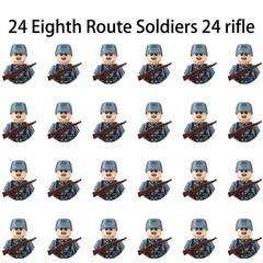 WWII Military Figure Playset Soldiers Weapons Sandbags Toy Set
