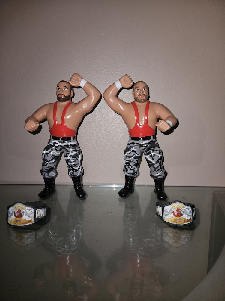 CUSTOM LJN WWF WWE THE SHEEPHERDERS BUSHWHAKERS WRESTLING FIGURES BIG RUBBER