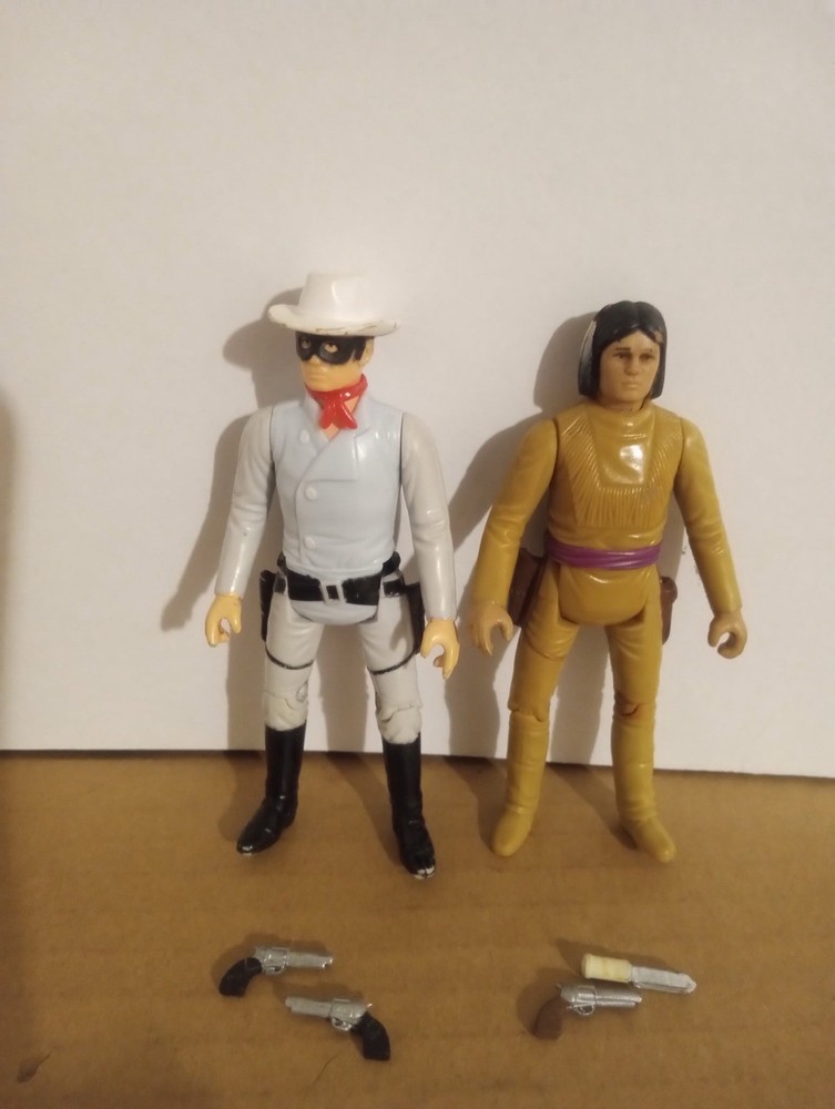 Vintage Legend Of Lone Ranger 80s Action Figures With Weapons