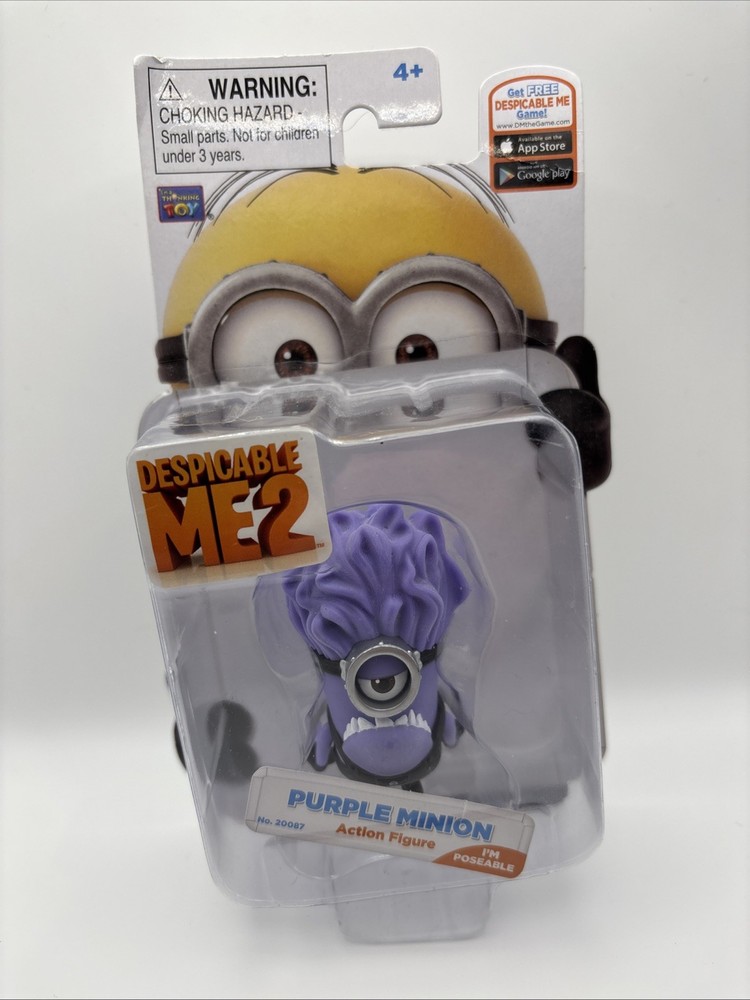 New- Thinkway Toys Despicable Me 2 Purple Minion Action Figure