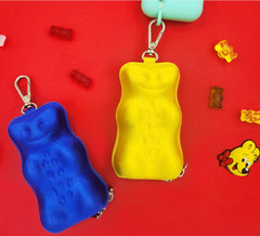 HARIBO BEAR POUCH KEYRING 3D Card Key Case 5 Colors 14.5cm Polyester Cover