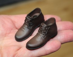 1/6 Brown Casual Business Shoes, Boots, Wolverine Hot Toys Phicen In USA