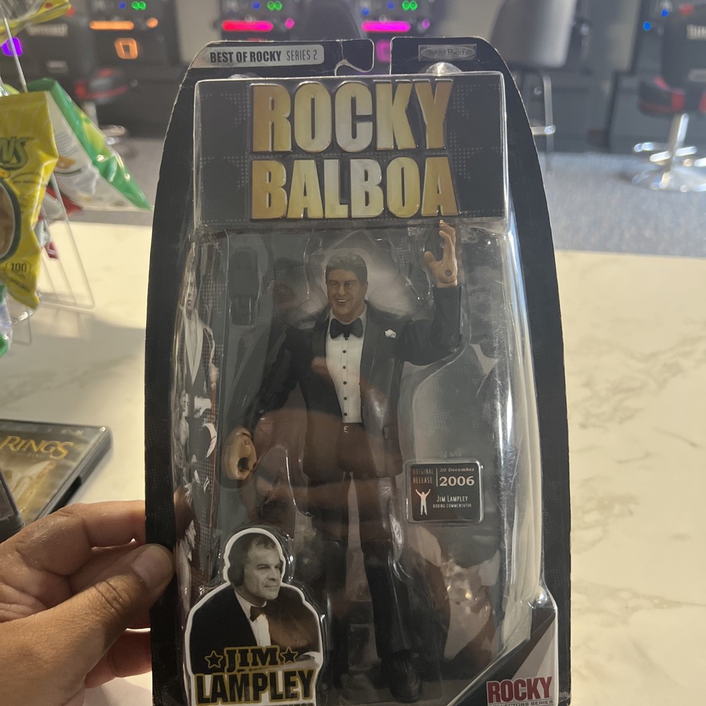 2007 Jakks Pacific Rocky Balboa Michael Buffer Ring Announcer Action Figure NIB