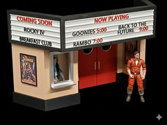 MOVIE THEATRE DIORAMA CINEMA 1985 1:18 SCALE FIGURE GI JOE STAR WARS