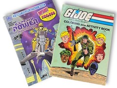 1982 Gi Joe Coloring Book & Captain Power Coloring Book 1987 Lot of 80s