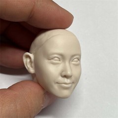 1/6 Unpainted South Korea Singer Bald Girl Head Sculpt Model Toys