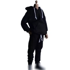 USA 1/12 Black Hoodie Pants Trousers Clothes For 6″ Male TBL Action Figure Body