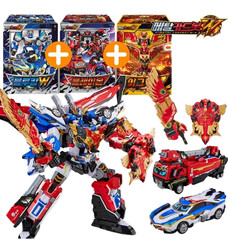 Metal Cardbot W Grand Blue Leon Transforming Robot Toy Blaion Blue Cop W Ignix